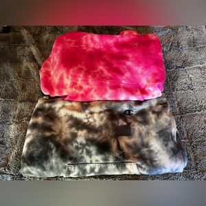Two Pink & Gray Tye Dye Champion Hoodies